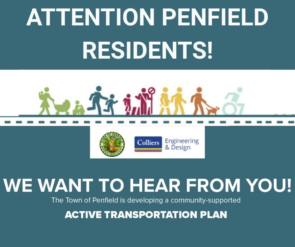 Penfield's Active Transportation Plan is a great chance to ask the town to lift its ban of bikes on trails and to allow e-bikes or to mention any intersections that are dangerous for you.
Read the plan here: penfield.org/detail_T12_R72…
Submit comments here: arcg.is/185qDv2