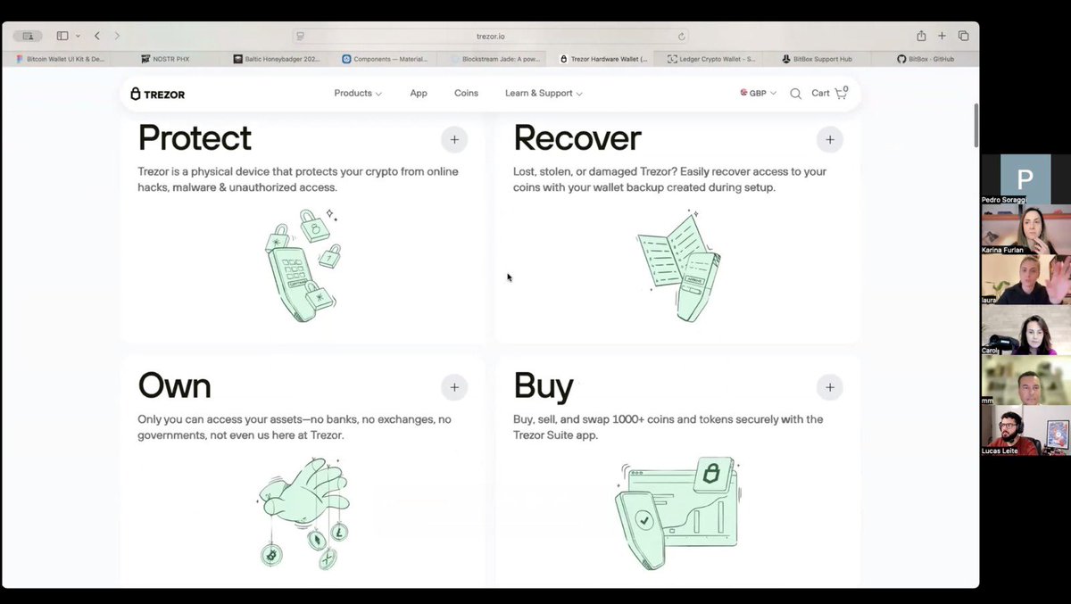 bitcoincreativ's tweet image. Na aula ao vivo do #DesignFundamentals de ontem exploramos como o design influencia diretamente a experiência com hardware wallets. @BlockstreamJade @Trezor e @Ledger foram o ponto de partida para nos aprofundarmos em nosso estudo de caso, o software da @BitBoxSwiss versão…