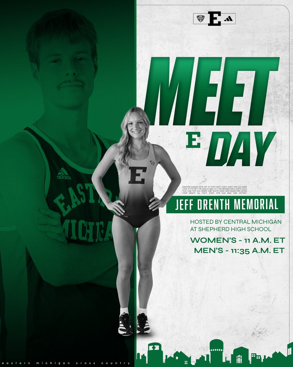 XC RACE DAY!!🦅

🆚Jeff Drenth Memorial
🕒11 a.m. (W), 11:35 a.m. (M)
📍Shepherd, Mich.
🏞️Shepherd High School
📈tinyurl.com/bdf6chtx
 
#EMUEagles | #ChampionsBuiltHere🥇