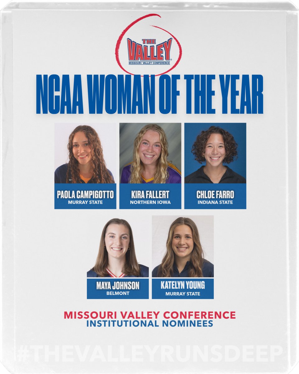 Missouri Valley Conference (@mvcsports) on Twitter photo Learn more about all of our institutional nominees for the NCAA Woman of the Year Award on our website!
๐ฐ: bit.ly/3JF5yPU
#TheValleyRunsDeep Learn more about all of our institutional nominees for the NCAA Woman of the Year Award on our website!
๐ฐ: bit.ly/3JF5yPU
#TheValleyRunsDeep