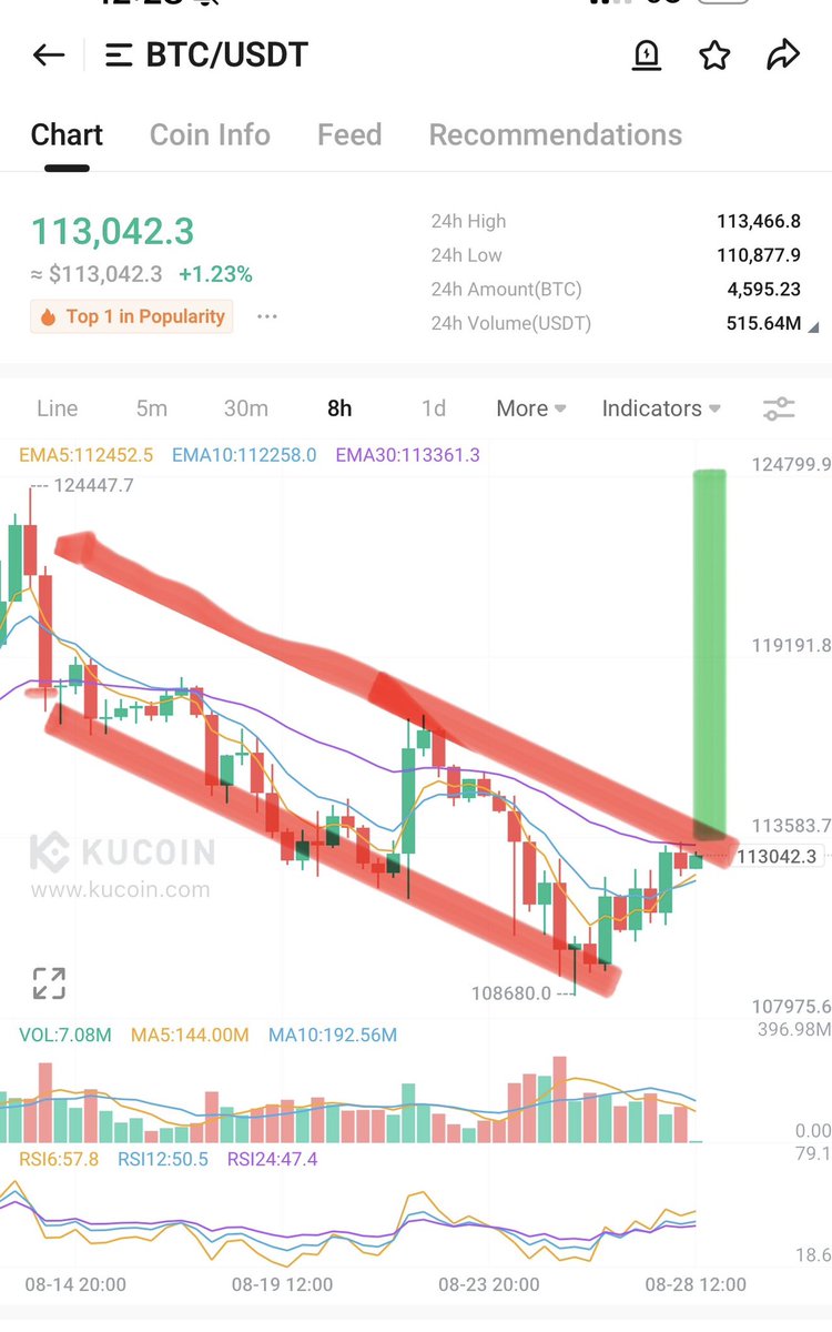 CryptoA40672341's tweet photo. $btc is ready for $124k.
Soon to get out of this 8 hour falling channel.
$btc has been in a falling channel for 20 days . Can’t stay forever . https://t.co/dZs4Gp7Ttv