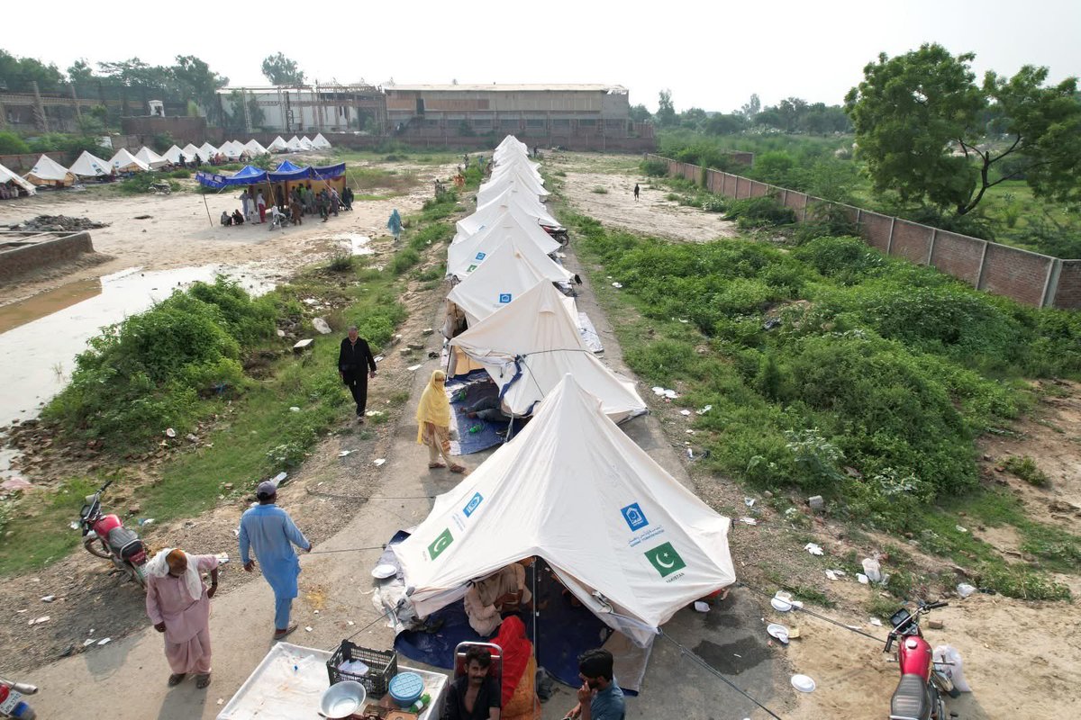 AlkhidmatOrg's tweet photo. Alkhidmat Foundation has set up a tent village at Chung, Multan Road, Lahore for families displaced by the floods.

#Alkhidmat  #FloodRelief #PakistanFloods2025 #DisasterResponse https://t.co/VPpETv0Rpb
