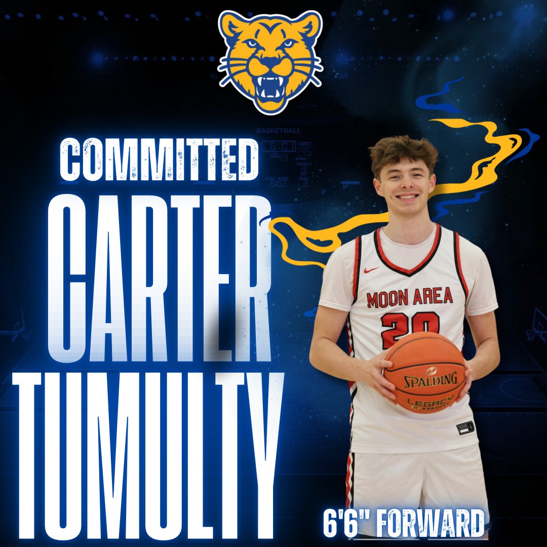 Last but not least, the Cats are excited to welcome Carter Tumulty to the 2025-26 roster!! Tumulty is a 6'6" forward out of Moon High School in Coraopolis, PA.