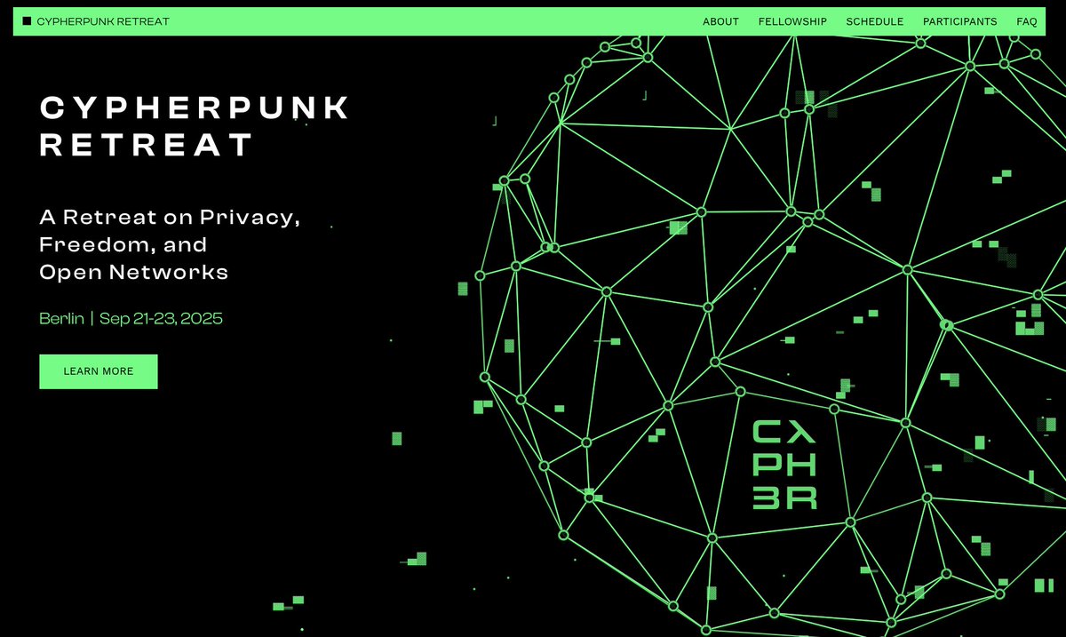 Cypherpunk Retreat agenda announcement