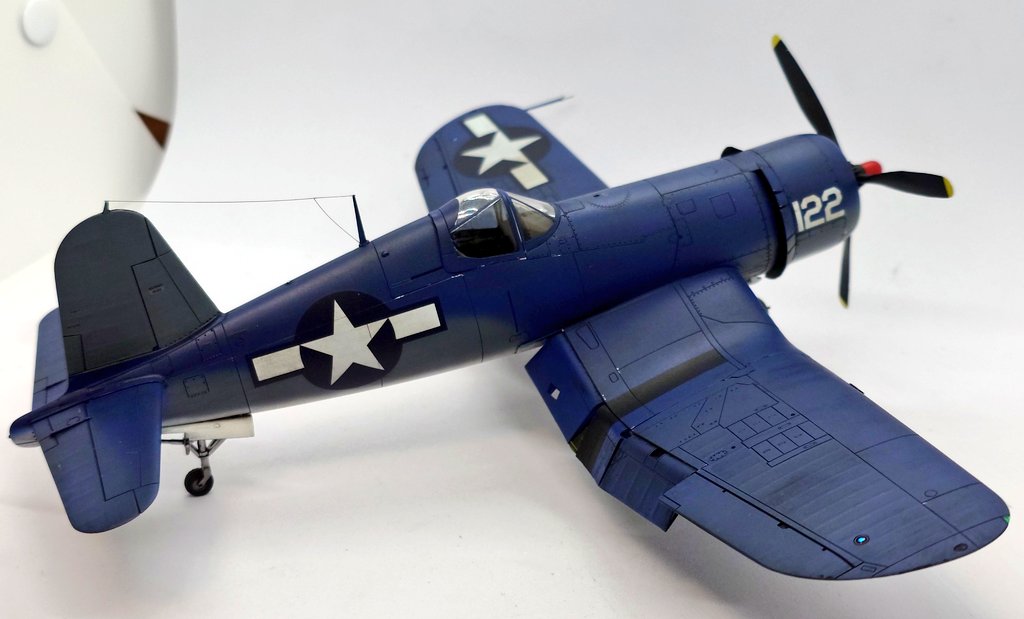 タミヤ 1/48 F4U-1Aコルセア 完成です。
ウェザリングは控え目に自分好みに仕上げました。
キットは名作だけあってノンストレスで完成まで行けました。
久し振りの航空機、楽しめました。
#タミヤ