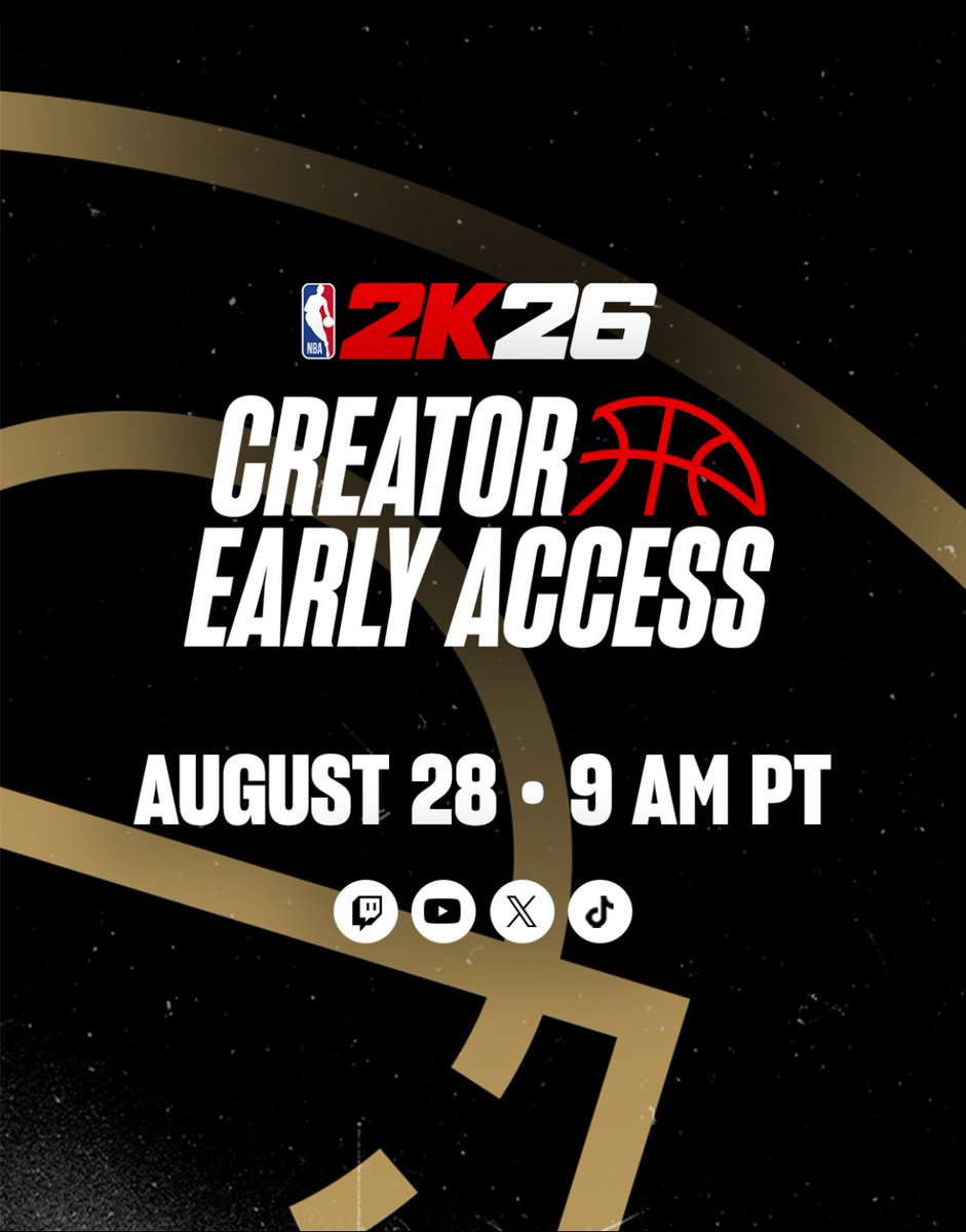 I’m excited to announce I’ll be playing NBA 2K26 with creator early access, thanks to <a href="/NBA2K/">NBA 2K</a> for the opportunity.
Tune in live: twitch.tv/mobuckets
#NBA2K26