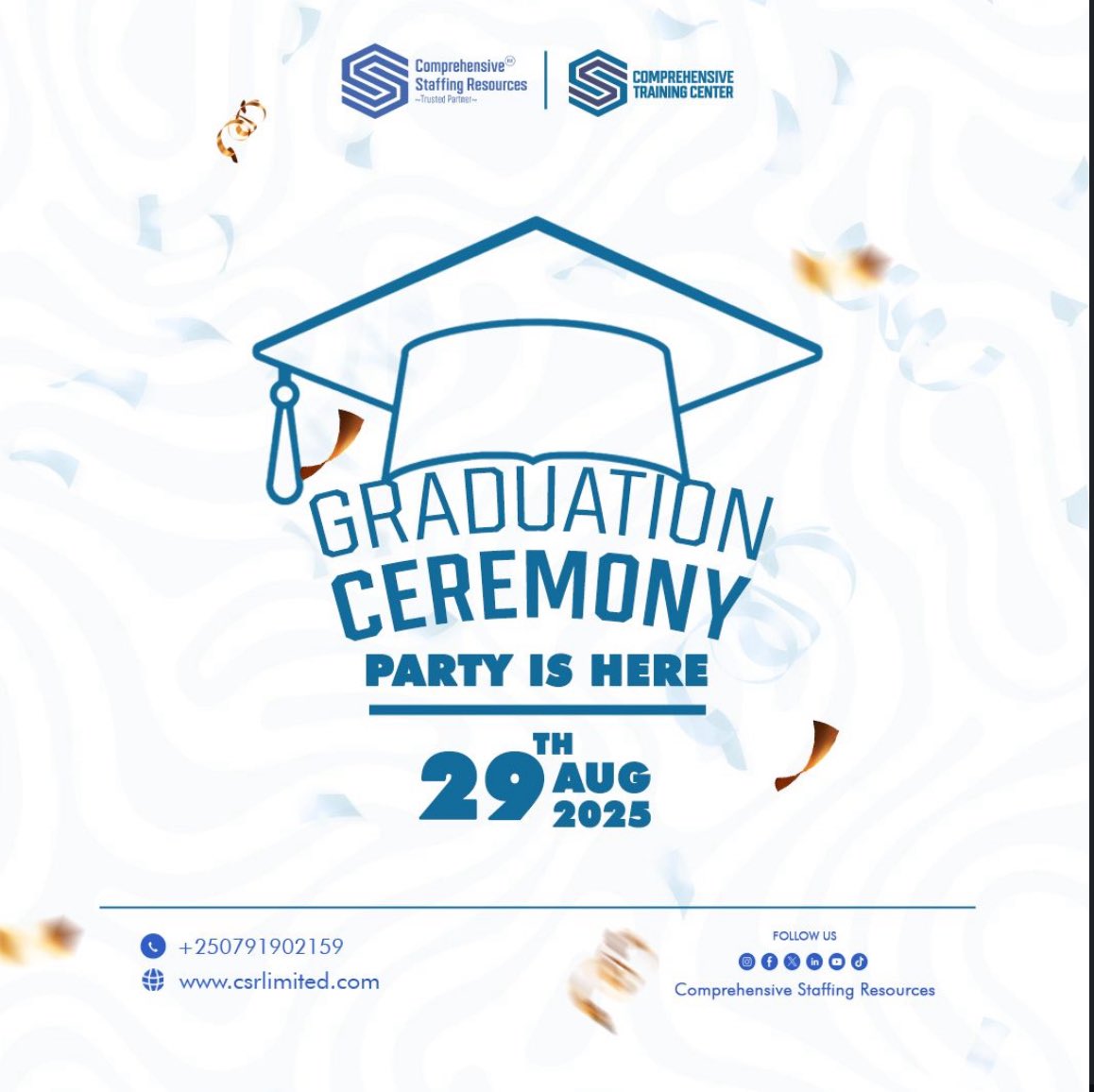 csr_rw's tweet image. Tomorrow is the Big Day!

After months of hard work and dedication, 

Comprehensive training center’s trainees will officially graduate.

#graduation2025 #tomorrowwegraduate #celebratesuccess #trainings