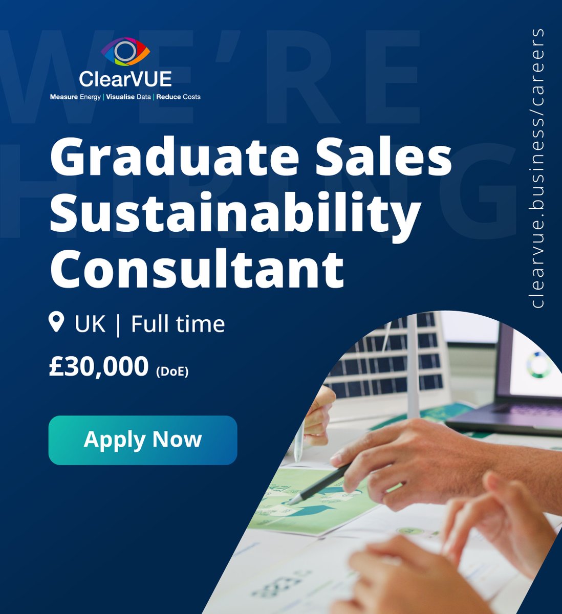 Clearvue_'s tweet image. Join ClearVUE.Business as a Graduate Sales Sustainability Consultant in Gateshead. Work with businesses to cut carbon, drive renewable solutions, and grow your career in clean technology.
Apply now and make a real impact: clearvue.business/careers/gradua…
#UKJobs | #HiringNow