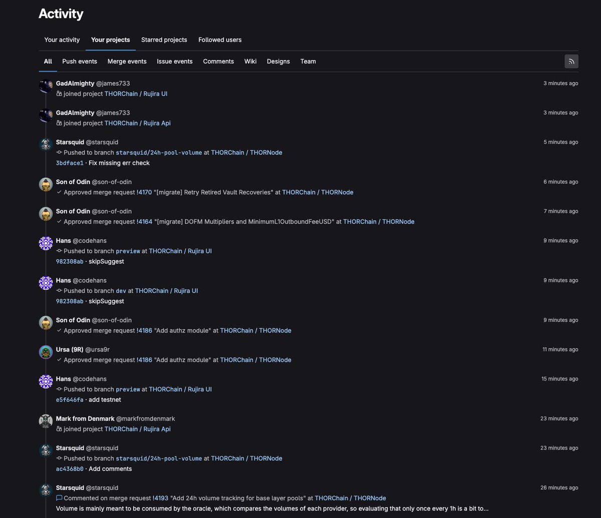 THORChain repos firing on all cylinders

🧑‍🍳