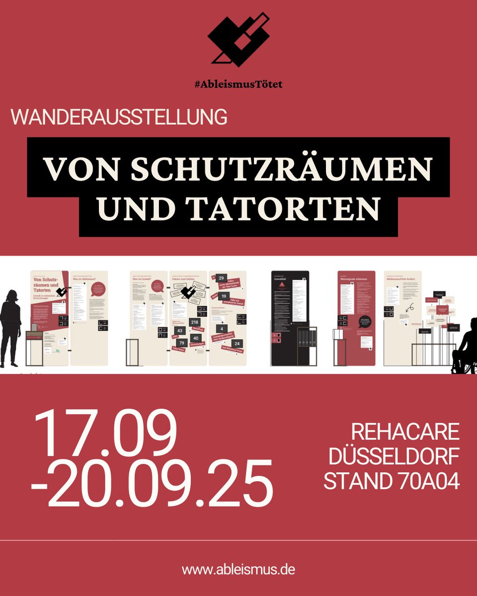 Unsere Ausstellung „Von Schutzräumen und Tatorten“ zeigt: Für viele behinderte Menschen sind Einrichtungen keine Schutzräume, sondern Tatorte von Gewalt. Gewalt ist kein Einzelfall!

Besucht unsere Ausstellung auf der <a href="/REHACARE/">REHACARE</a>  Düsseldorf
Wann? 17.–20.09.2025
Wo? Stand 70A04