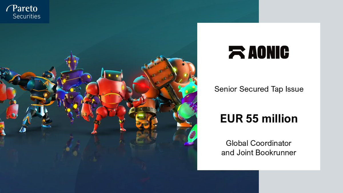 Pareto Securities acted as Global Coordinator and Joint Bookrunner in the EUR 55 million Senior Secured Tap Issue by Aonic AB: paretosec.com/what-we-do/cre…