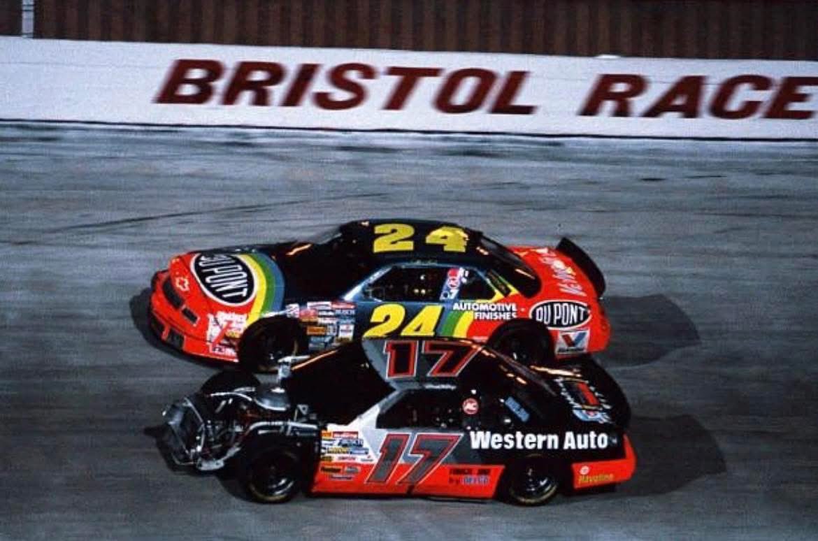 On this date [August 28] in 1993: After a mid-race crash at <a href="/ItsBristolBaby/">Bristol Motor Speedway</a>, Jeff Gordon battled in the top-20 despite toxic fumes in the car. He was relieved by Todd Bodine in the late stages, marking the only time Gordon exited for a relief driver during a #NASCAR race.