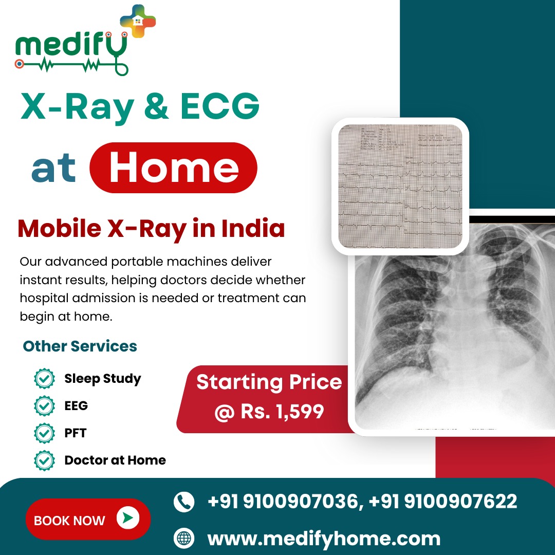 Medifyhome's tweet image. ✨ Healthcare at your doorstep ✨
Medify brings X-Ray &amp;amp; ECG at Home – with instant results using portable machines.

💰 Starting at ₹1,599
📞 +91 9100907036 | +91 9100907622
🌐 medifyhome.com 

#XRayAtHome #ECGAtHome #Medifyhome #HealthAtHome #HomeHealthcare