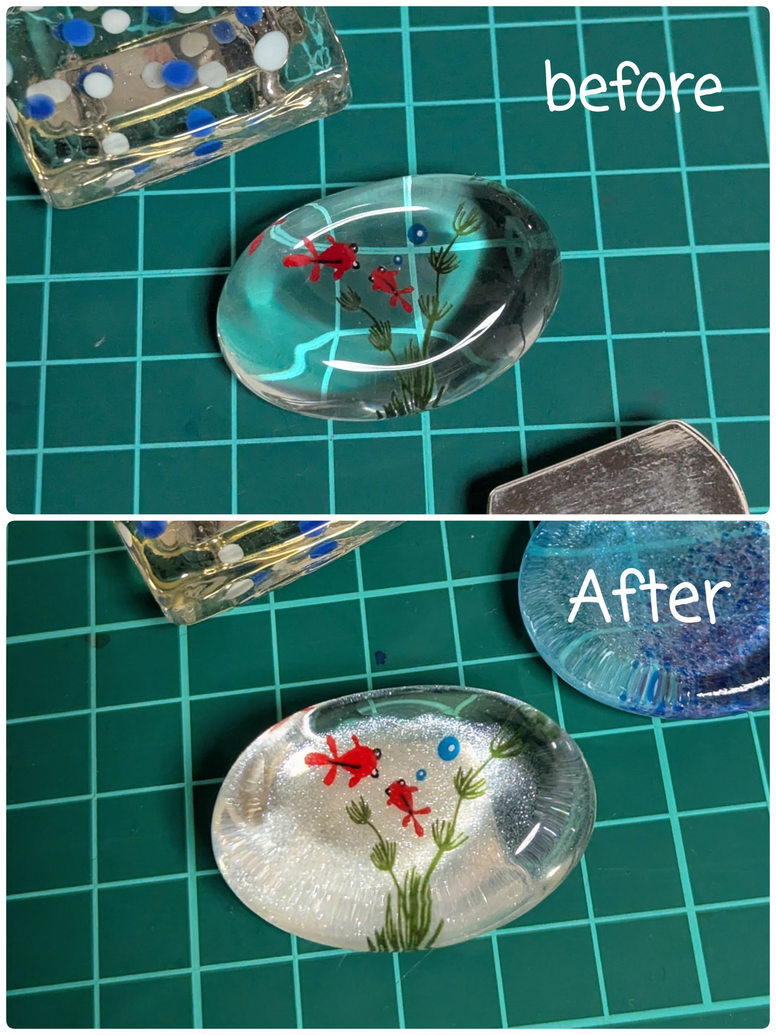 みか　ガラス細工 今朝の一枚📷✨ 朝っぽくないけど ガラスの破片を使っているので