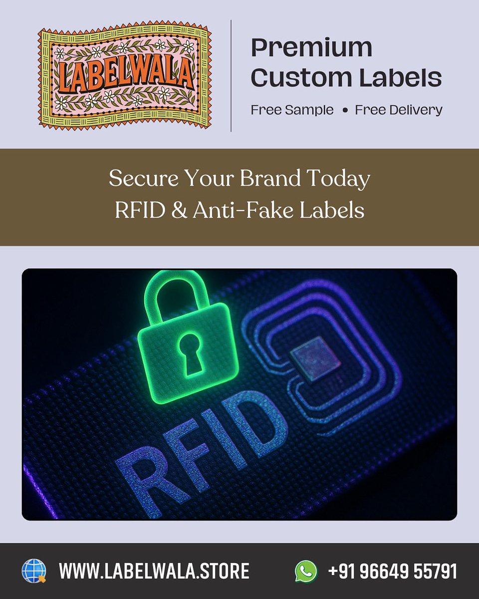 Labelwalastore's tweet image. 🛡 Guard your brand—our RFID &amp;amp; anti-counterfeit labels are now live.
Secure, track, and protect your products like never before.

#Labelwala #SecurityLabels #RFID #AntiCounterfeit