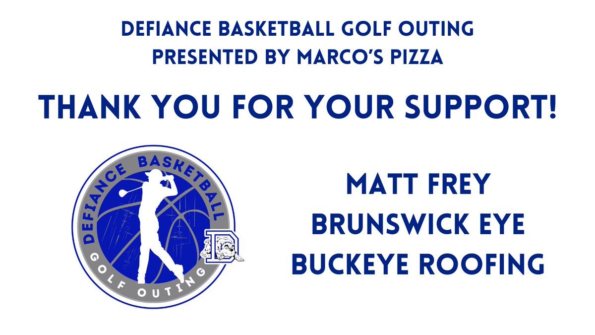 Shoutout to three additional continuous supporters of DHS basketball.  Thank you to Matt Frey, Brunswick Eye and Buckeye Roofing for their generosity!  We appreciate you!