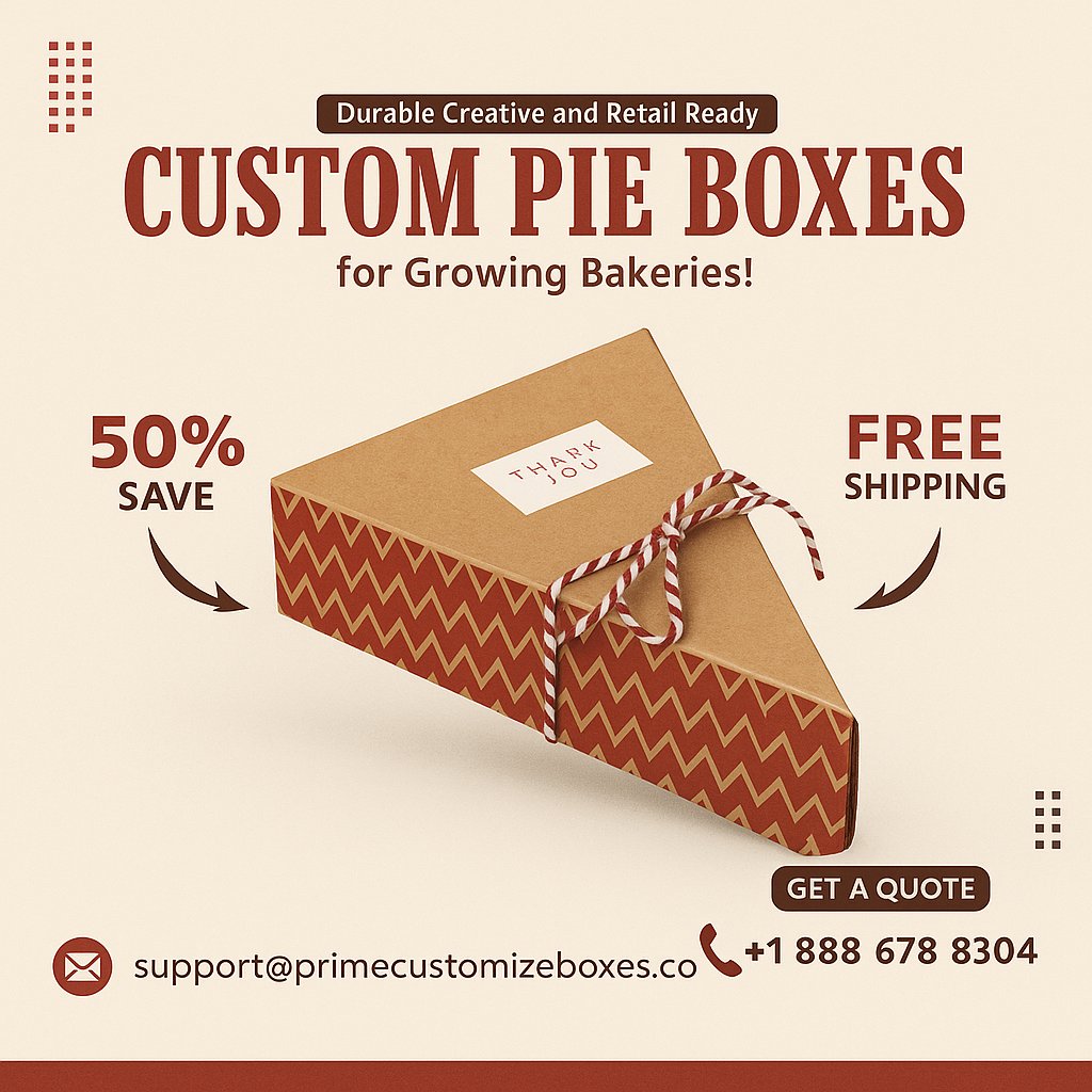 pcb33594's tweet image. 🥧✨ Keep your pies fresh &amp;amp; stylish with Custom Pie Boxes by Prime Customize Boxes!
✅ Food-Grade &amp;amp; Eco-Friendly
✅ Custom Sizes &amp;amp; Window Options
✅ Logo &amp;amp; Full-Color Printing
🌐 primecustomizeboxes.com/product/custom…
#CustomPieBoxes #BakeryPackaging #FoodPackaging #PrimeCustomizeBoxes