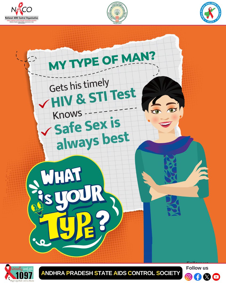 MY TYPE OF MAN?
💪 Gets his timely HIV &amp; STI Test
💡 Knows that ✓ Safe Sex is always best
✨ Being responsible is attractive.
 WHAT’S YOUR TYPE?
#thisismytype #IndiaFightsHIVandSTI
#KnowHIV #HIVAwareness #HIVCampaign #HIV #AIDS #KnowFacts #HIVPrevention #AIDSAwareness