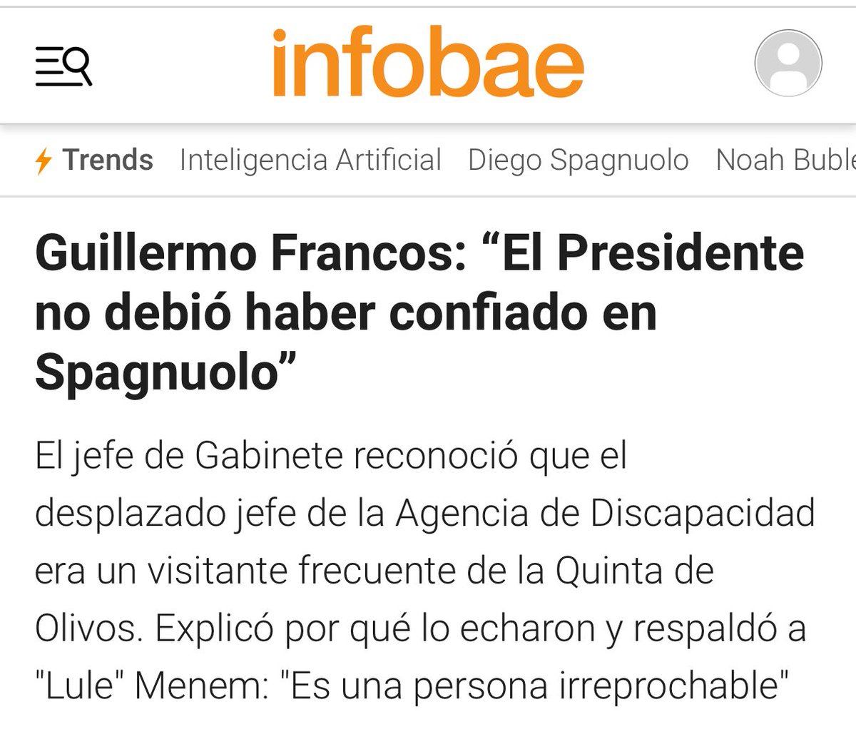 Si siguen apelando a la línea argumental Mondino, es tonto o es corrupto, lo van a desplumar de reputación al Presidente. No se da cuenta de nada el hombre.