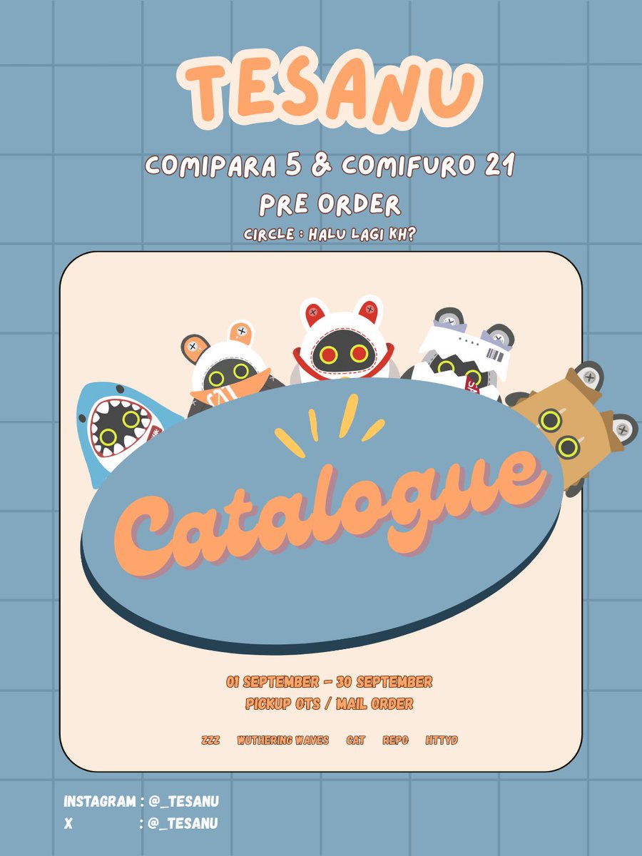 _Tesanu's tweet image. [🔁 &amp;amp; ❤️ are Appreciated]

Tesanu #comifuro21 &amp;amp; #comipara5 PO Open+GA is here!

📆 : 28 Aug - 27 Sept '25
Fandom : ZZZ, Wuwa, REPO, cat, HTTYD

How to join GA
✨️Follow me
✨️❤️&amp;amp;🔁 this post
✨️Tag a friend

Form Link : 
forms.gle/ChxhNZWLzmtT7H…

#comifuro21catalogue
#CF21