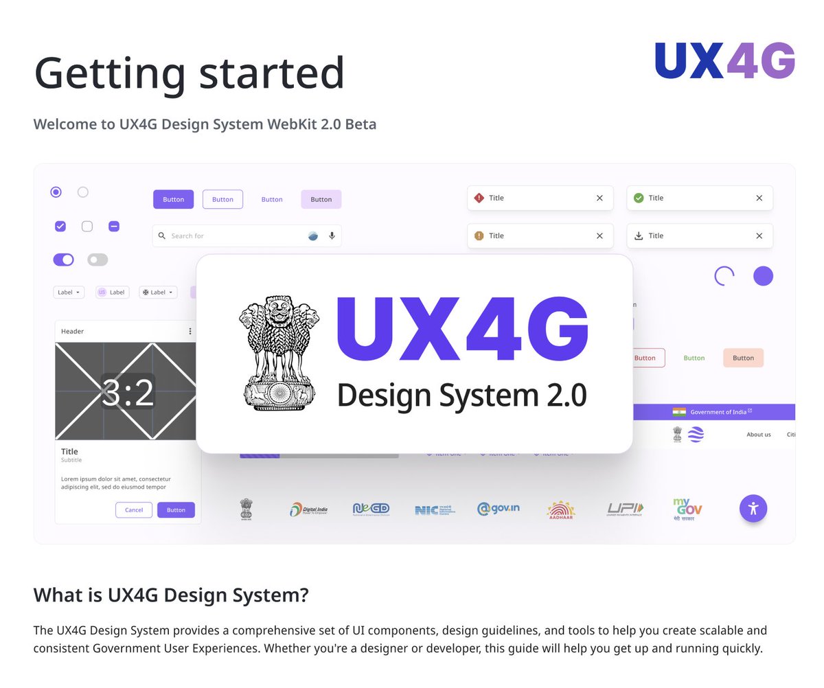 indiainpixels's tweet image. Almost tearing up seeing this!
Government of India is working towards standardizing the UX across its services and has even a Figma design system out.