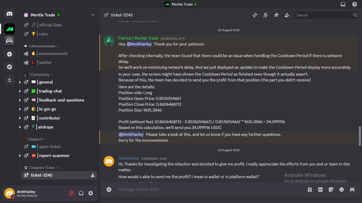 Why i love <a href="/Merkle_Trade/">Merkle Trade 🎄</a> on <a href="/Aptos/">Aptos</a> ?
What a user needs while trading on any DeX or DeFi platform? 
1) Smooth Interface and
2) Instant and smooth support for any issue faced. 
For this thing, i have quite good experience with Merkle Trade 2-3 times and this is the reason despite