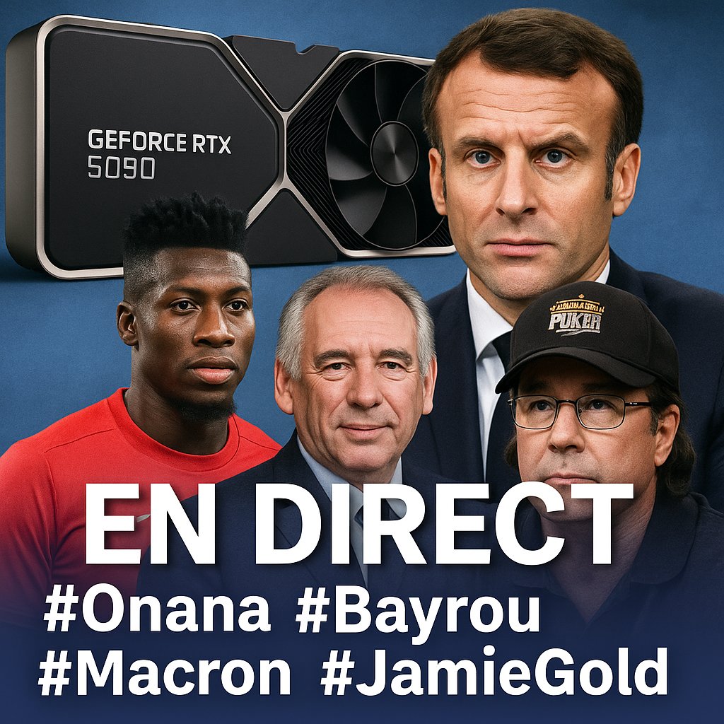 LeScoopFR's tweet photo. 🚀 Quand l’innovation rencontre l’influence… le futur s’écrit maintenant.

#GeForceRTX5090 #Onana #Bayrou #Macron #JamieGold https://t.co/LJ4BwVQOl6