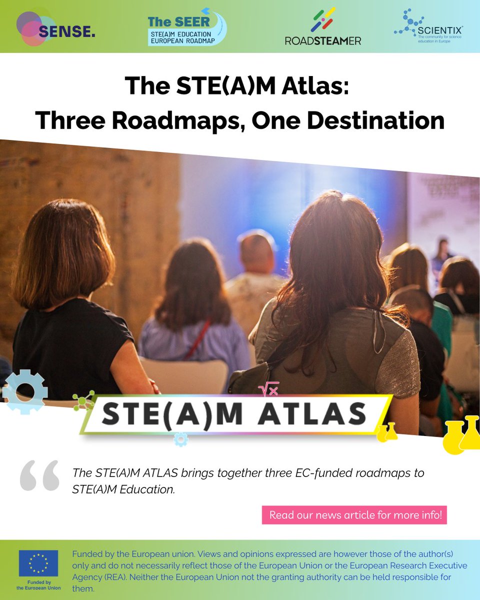 The STE(A)M Atlas brings together three projects to build a shared path for the future of education! 💫

From policy to practice, the Atlas shows how Europe can move towards transdisciplinary learning that prepares students for tomorrow’s challenges! 💪

➡️bit.ly/46bWx9N