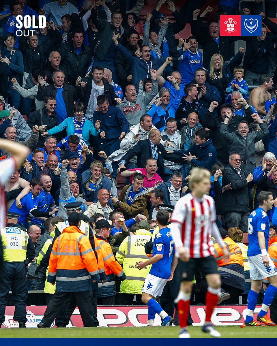 Pompey's tweet image. Away end = sold out. 🔵