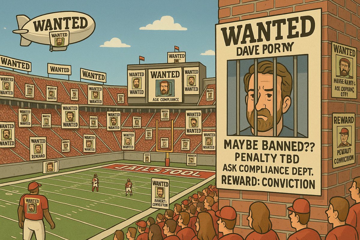 bslizzle8552's tweet photo. **“Ohio State went full wishy-washy.
Is @stoolpresidente banned? Maybe.
Penalty? TBD.
Reward? Conviction.
JAILSTOOL always finds its way into the Shoe. 🚨🪙”**
📸: The only stadium where the posters outnumber the points
#Jailstool #BUFU #Conviction https://t.co/PcqOV77Hu9