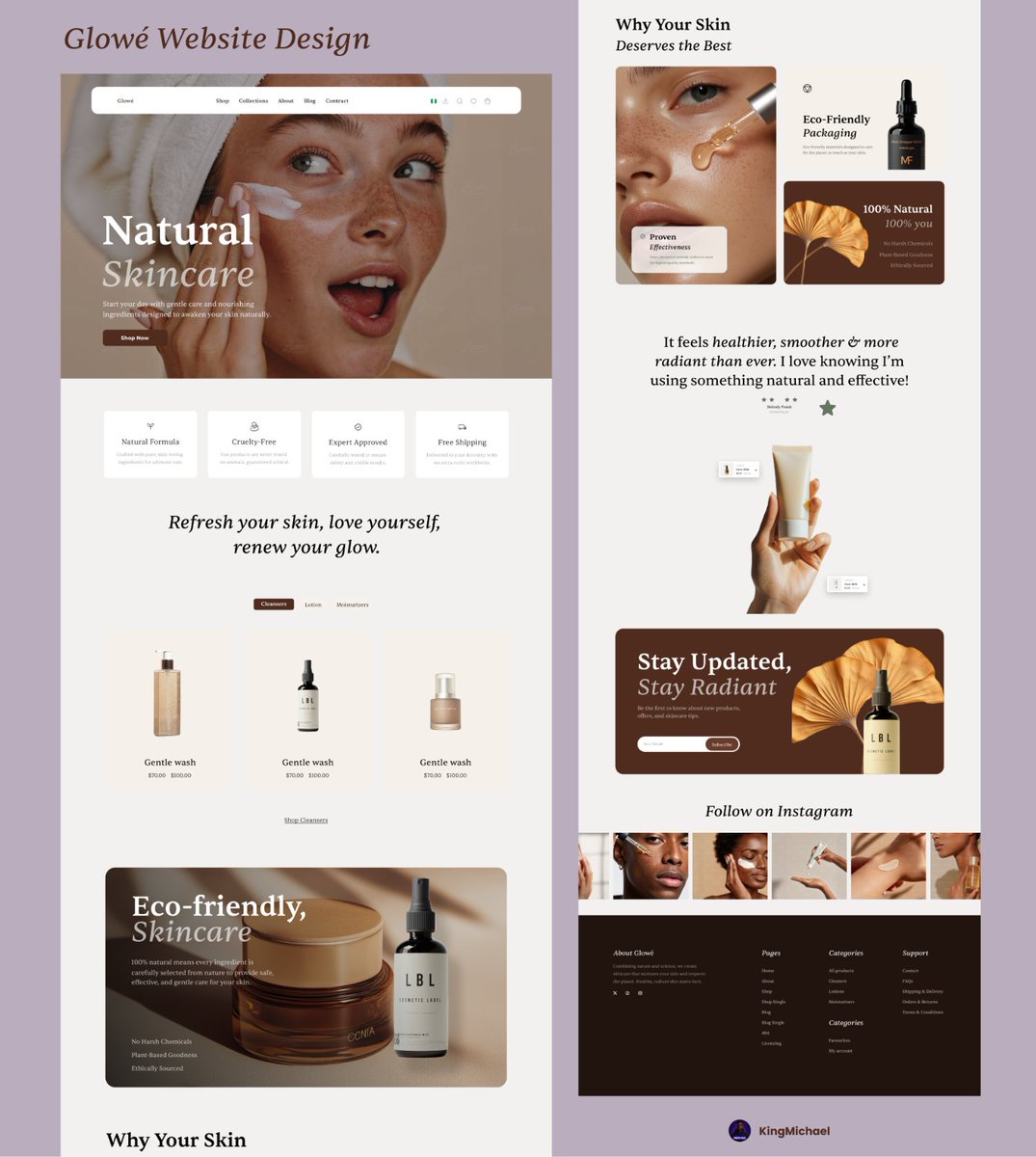 itzkingmichael's tweet image. I finished cooking, guys!
Every skincare shares one mission, which is to make people feel confident in their own skin.
With Glowé, my goal was to translate that mission into a seamless digital experience.
I created a modern E-Commerce experience designed to reflect natural…