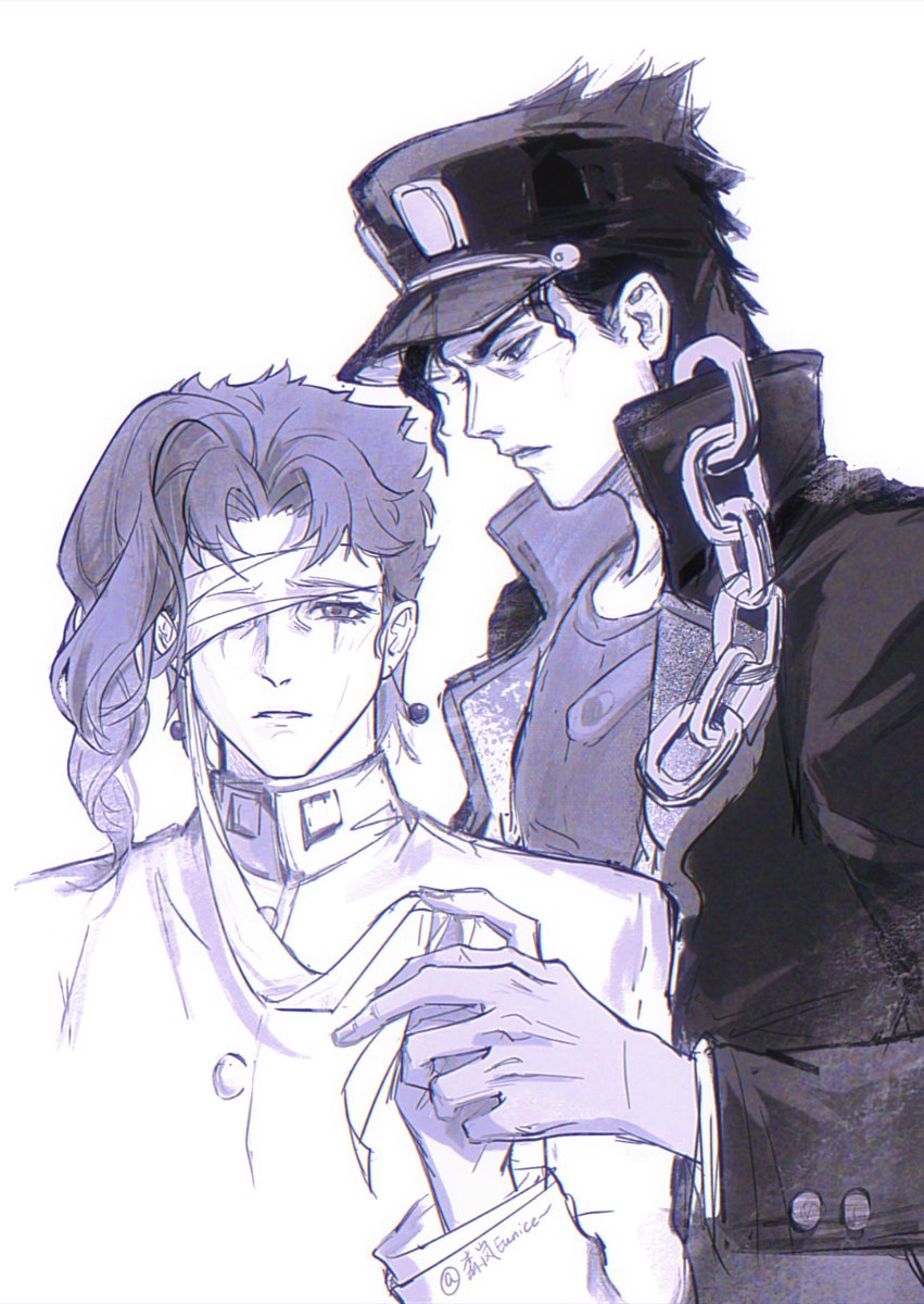 给承花的七夕礼物 
“kakyoin，I miss you so much…”

#jjbafanart #jojo #JJBA #kakyoin #jotaro #承花