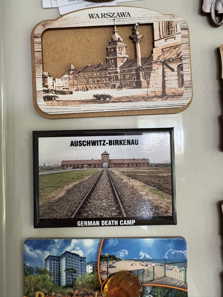 i love this auschwitz fridge magnet my mom got