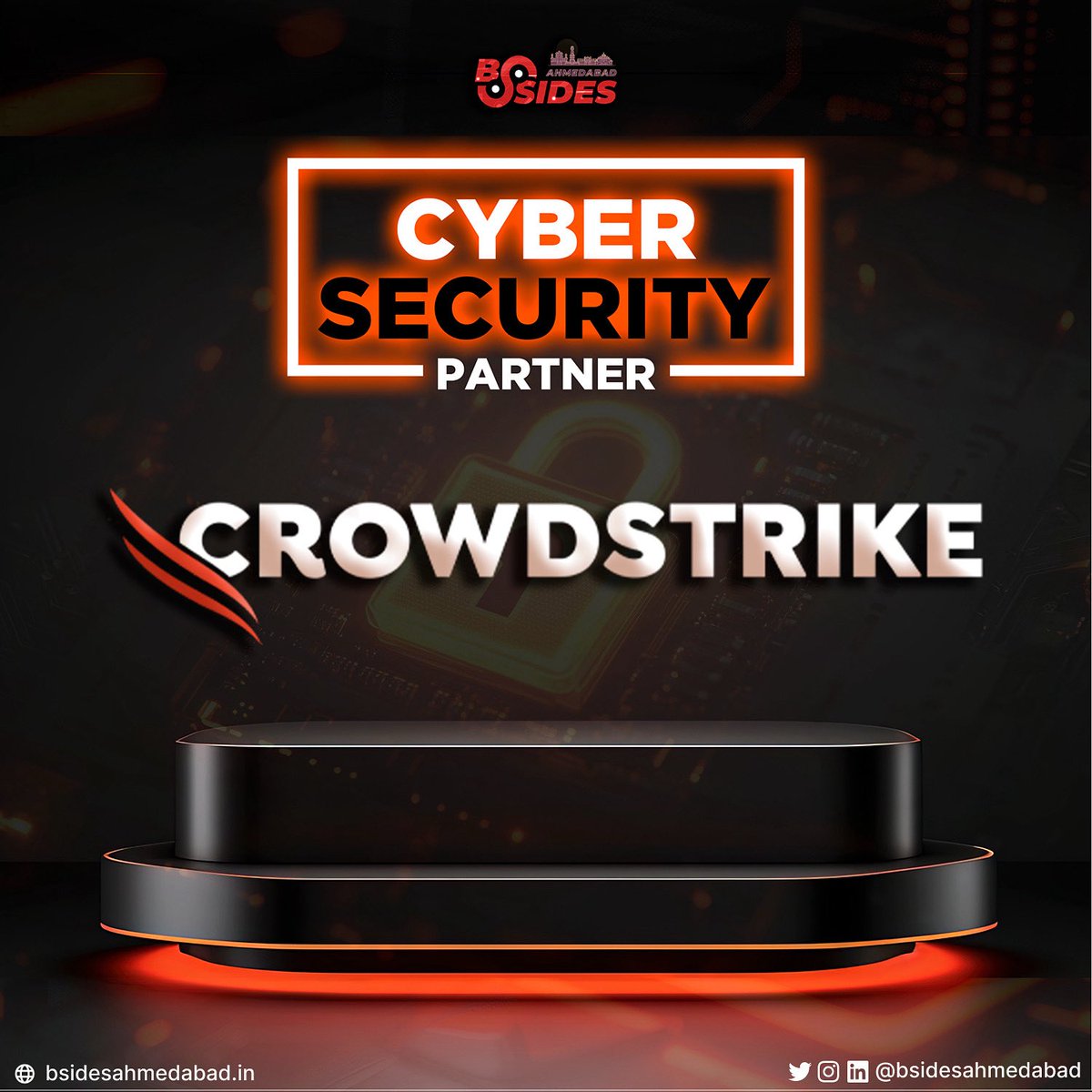 bsidesahmedabad's tweet image. When the hunters of threats join the battlefield, you know the game changes. ⚔️🛡️

We’re beyond thrilled to announce @CrowdStrike as the Cyber Security Partner at BSides Ahmedabad 0x06 — bringing the power of Falcon intelligence to the most awaited cyber security gathering of the…