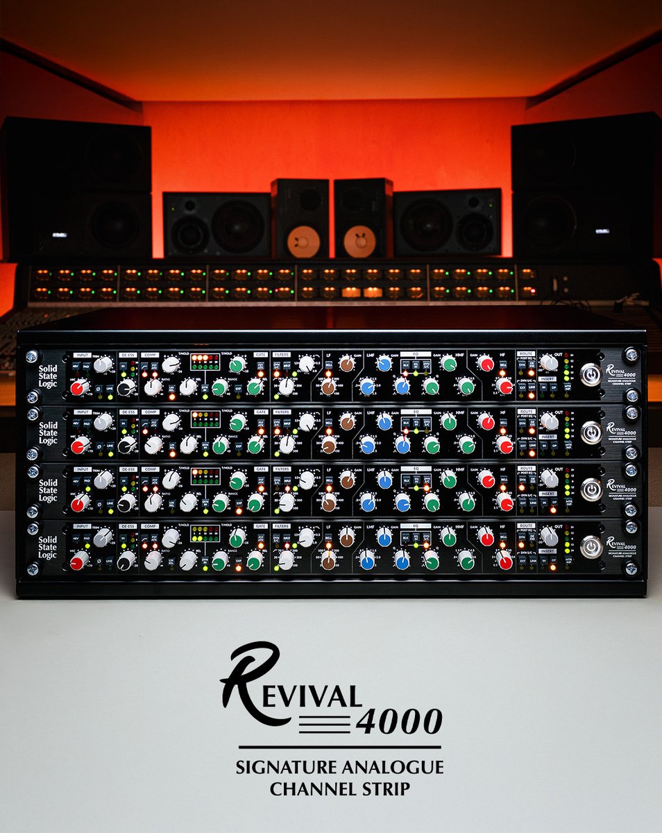 solidstatelogic's tweet image. Introducing Revival 4000, a signature analogue channel strip from Solid State Logic, delivering artists, producers, and engineers a complete set of tools for tracking and mixing with the unmistakable character of the SSL 4000 Series:

✅ Classic E Series JT-115K-E Jensen…
