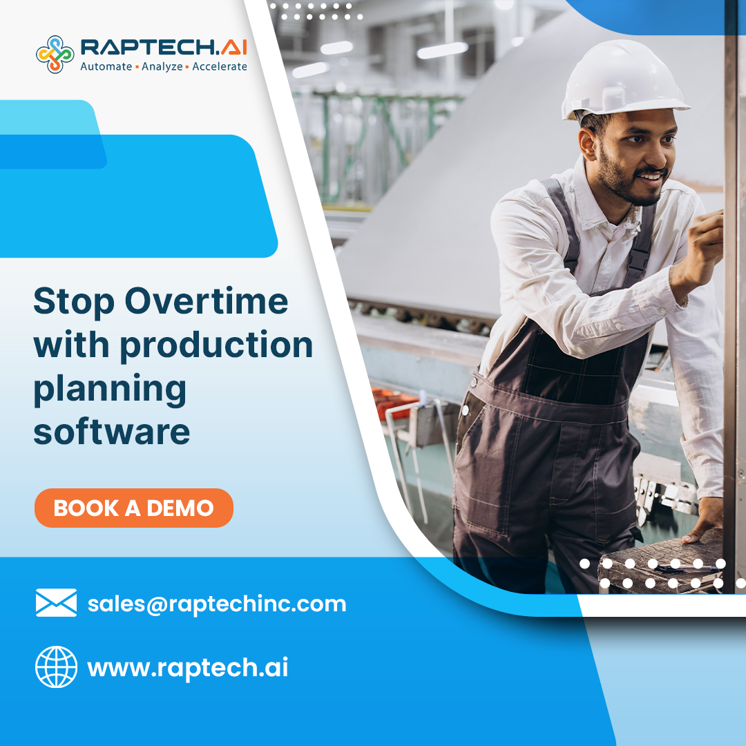 Raptech_AI's tweet image. Overtime is eating margins-and weekends. 🏭 

Reactive schedules collapse when demand shifts or downtime hits. 

Raptech auto-schedules to true capacity-fewer changeovers, predictable shifts, reliable dates. 

Book a 15-min demo: lnkd.in/gNHu6nuw 
#manufacturing