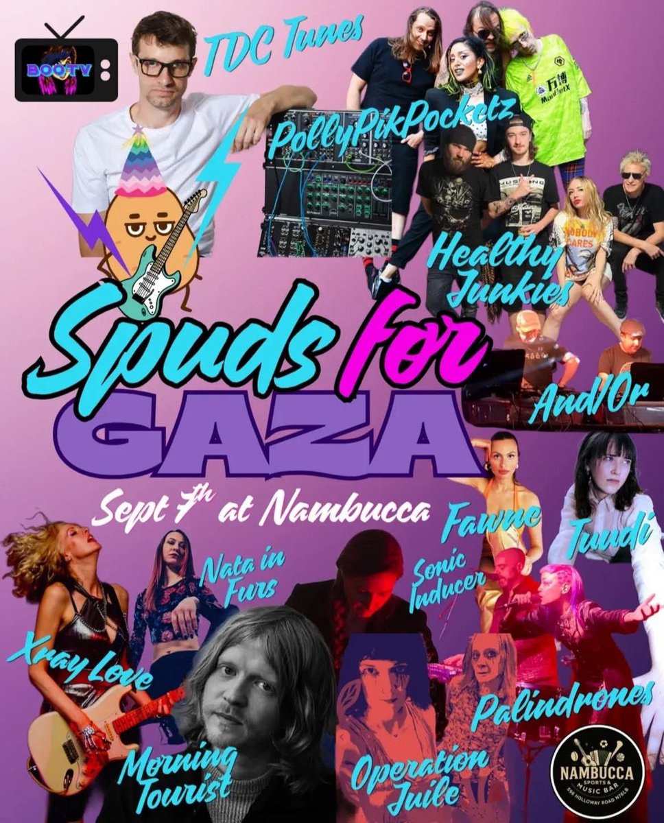 Spuds for Gaza <a href="/Nambucca_Live/">Nambucca</a> Holloway, London ! See you there #Punk #Charity #Gig