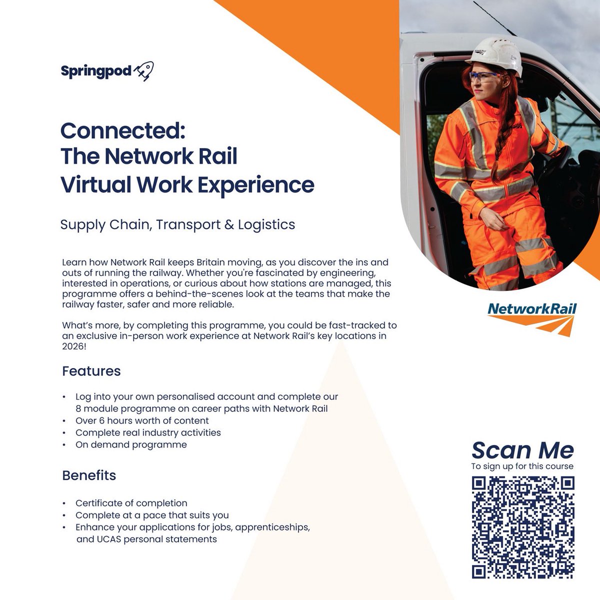 NetworkRailMAN's tweet image. 🤔Ever thought about working in rail?

👷🏼Our virtual work experience programme in Supply Chain, Transport &amp;amp; Logistics is now live!

✨Get started today with 8 modules, 6+ hours of content, a certification and lots more

🔗shorturl.at/ZufC0

#NetworkRail #WorkExperience