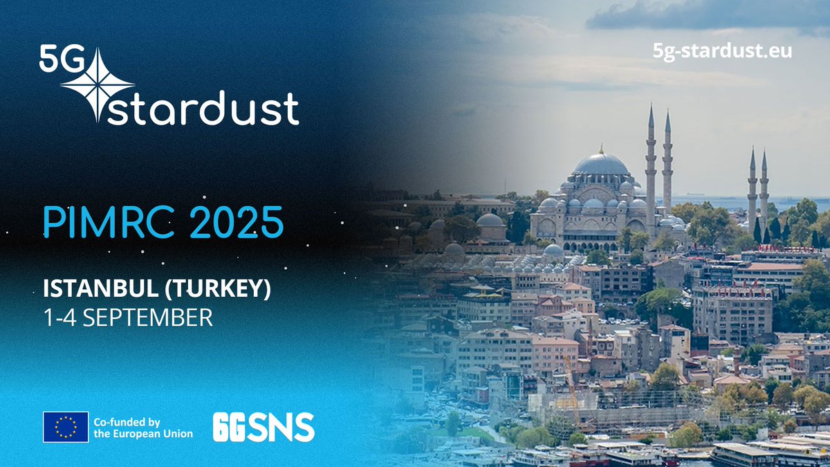 🌍 <a href="/5G_Stardust/">5G-STARDUST</a> is joining IEEE #PIMRC2025! From 1–4 September in Istanbul, this flagship #IEEE conference will spotlight advances in wireless tech.
📡 Partner #CNIT will co-organise the workshop “6G-NTN: Architectures and Technologies".

👉 Learn more: tinyurl.com/4urk2za9