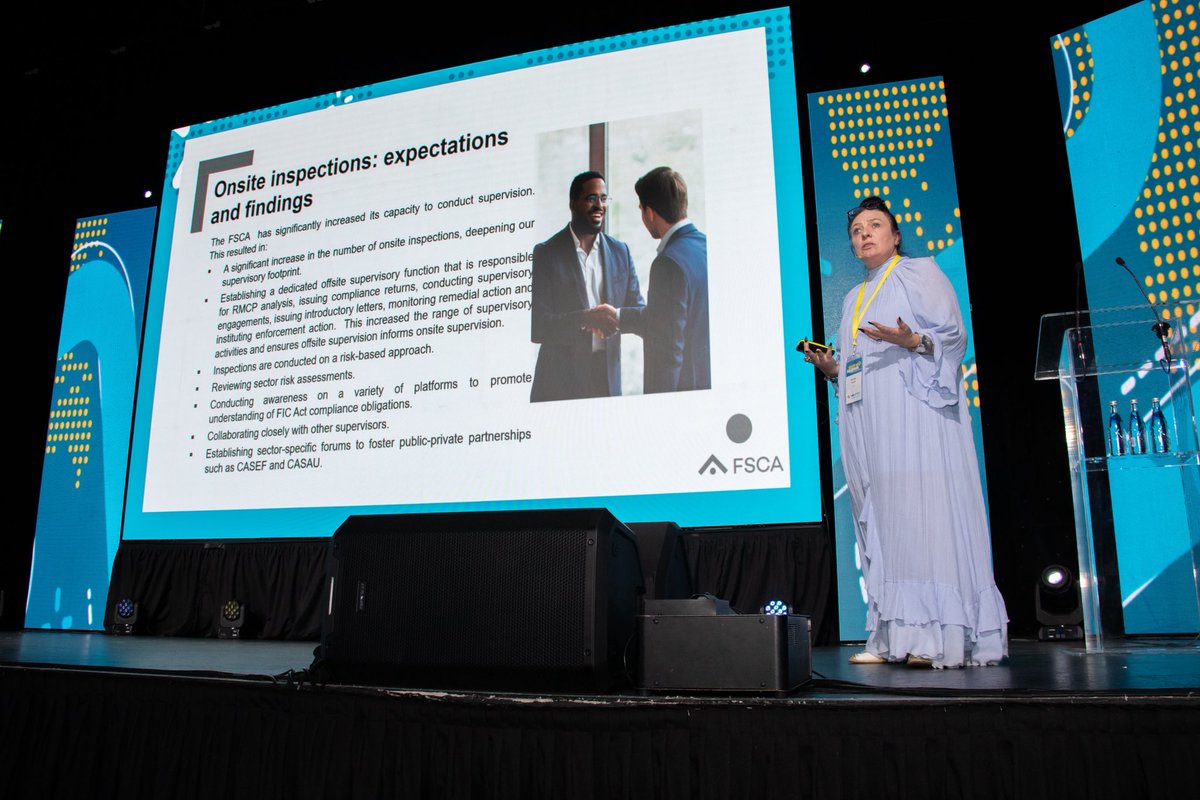 fscasouthafrica's tweet image. #FSCATalks

AML compliance is about understanding the real risks within your business.

At the 2025 @ComplianceSA Conference, Michele Fourie highlighted the need for a robust, risk-based framework to protect the financial system from illicit activities.

#CISA2025