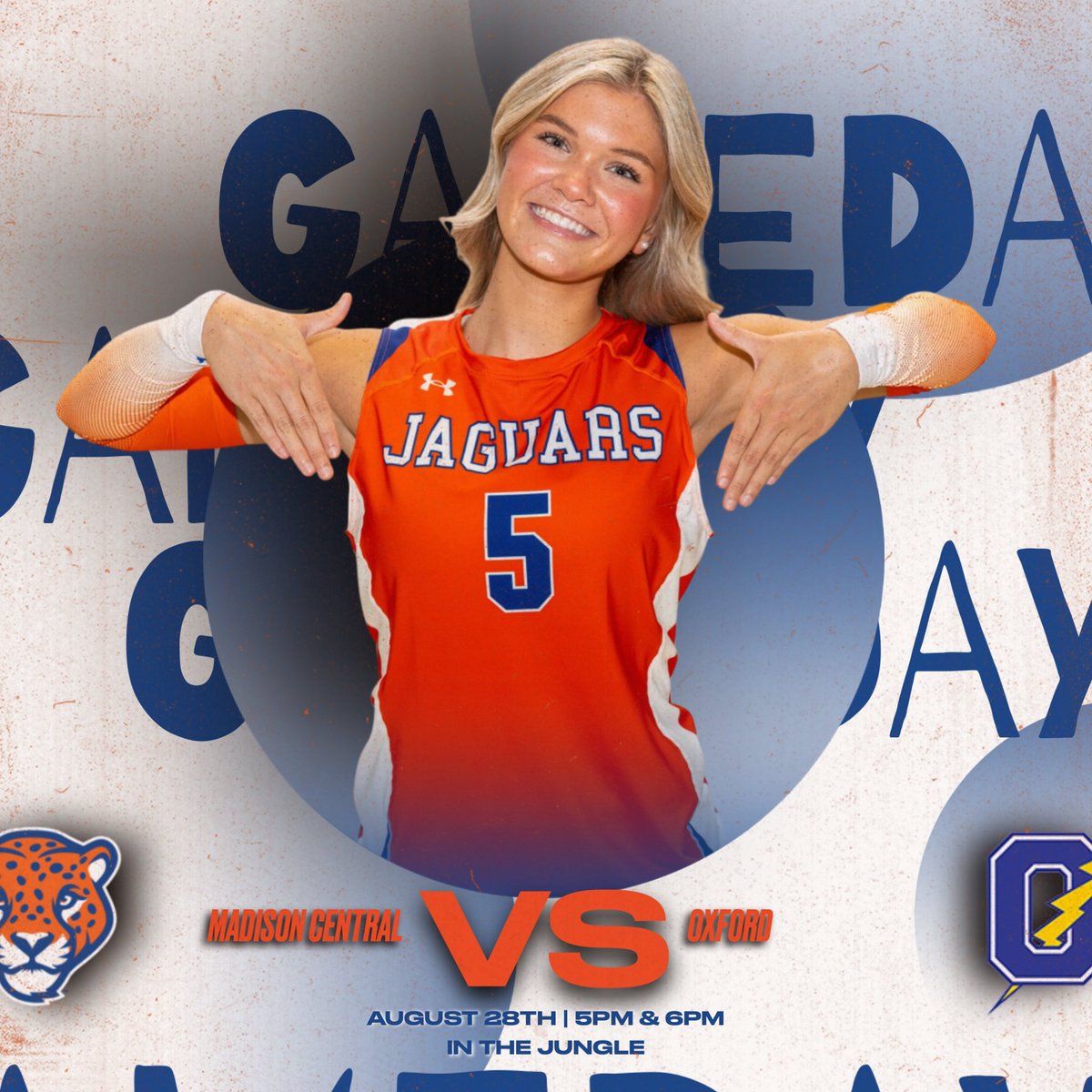 MCVolleyballJag's tweet image. 🎉 STUDENT SECTION GIVEAWAYS 🎉 Admission gives you a chance to win the following: 👉 Pregame: Jag T-Shirts +  Popcorn/Candy 🍿👉 After 1st Set: Pizzas 🍕
👉 After 2nd Set: Homecoming Dance Ticket 💃🕺💙🐾 Let’s bring the energy, fill the stands, and show Oxford some spirit!