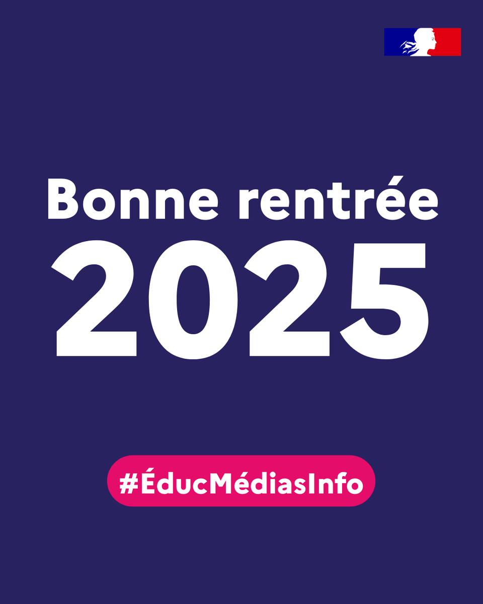 🏫 Bonne #Rentrée2025 et bonne année scolaire à tous les élèves, à leurs parents, aux enseignants et aux personnels de <a href="/education_gouv/">Ministère Éducation nationale</a> !

Le CLEMI et l'ensemble de ses réseaux académiques sont à vos côtés, toute l'année, pour vous accompagner dans vos projets d'#ÉducMédiasInfo.