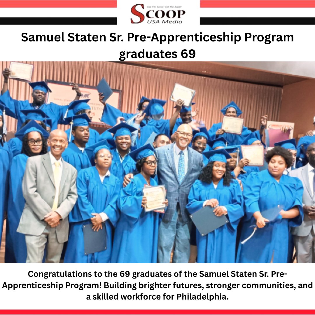 Samuel Staten Sr. Pre-Apprenticeship Program graduates 69
Read: scoopnewsusa.com/samuel-staten-…

#SSSPAP #SkilledTrades #WorkforceDevelopment #Philadelphia #UnionStrong #CareerPathways #GenerationalWealth #TradesInDemand #PhillyJobs #BuildingTheFuture