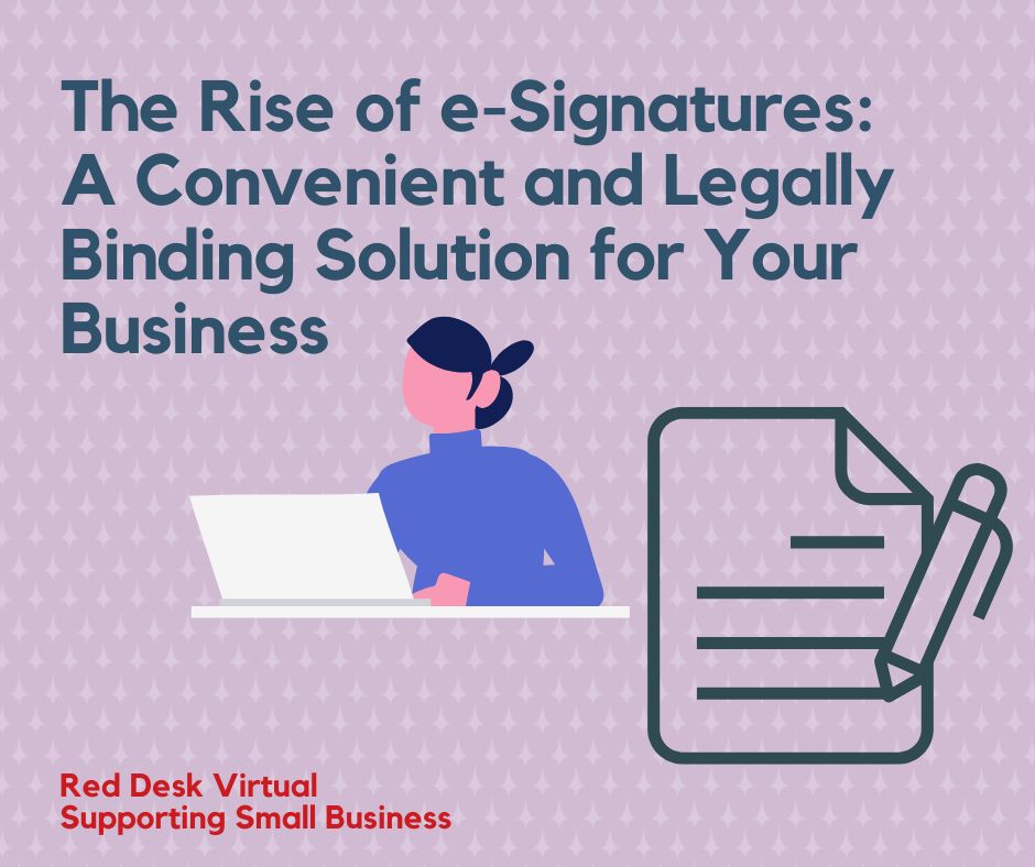 RedDeskVirtual's tweet image. E-signatures—secure, legal, and time-saving. Discover why they matter for small businesses. 
buff.ly/kQ5U6Uz 
#SmallBusiness #VirtualAssistant #DigitalContracts