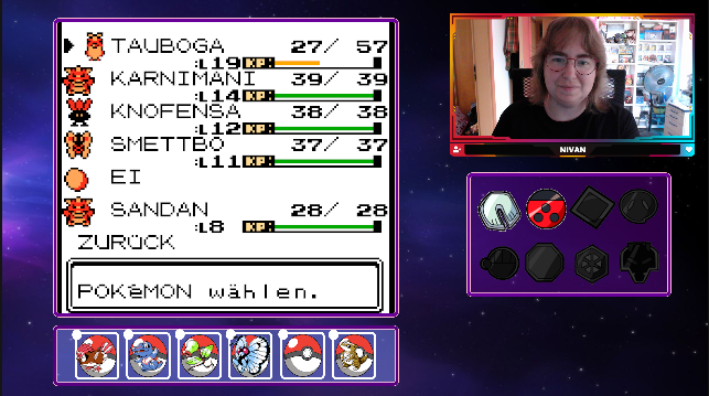 Nivan 🔜 ??? (@einfach_nivan) on Twitter photo Pokémon Kristal:
- Taupsi -> Tauboga Lv 19
- Karnimani Lv 14
- Knofensa Lv 12
Raupy - Safcon - Smettbo Lv 11
- Sandan Lv 8
- Ei von Professor erhalten
- Flügel Orden erhalten
- Alph-Ruinen Rätzel gelöst
- Flegmon-Brunnen befreit
- Insektorden erhalten
<a href="/pkmn_nds/">pokémon.nds</a> Pokémon Kristal:
- Taupsi -> Tauboga Lv 19
- Karnimani Lv 14
- Knofensa Lv 12
Raupy - Safcon - Smettbo Lv 11
- Sandan Lv 8
- Ei von Professor erhalten
- Flügel Orden erhalten
- Alph-Ruinen Rätzel gelöst
- Flegmon-Brunnen befreit
- Insektorden erhalten
<a href="/pkmn_nds/">pokémon.nds</a>