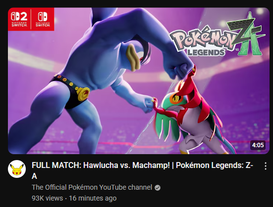 garrettkidney's tweet image. Big pop for Pokemon titling this FULL MATCH like it's an actual wrestling upload.