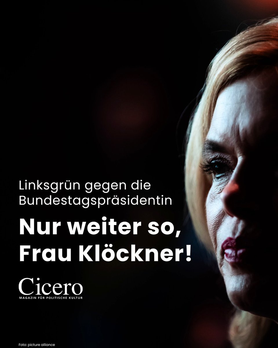 Cicero Online (@cicero_online) on Twitter photo .<a href="/JuliaKloeckner/">Julia Klöckner</a> widersetzt sich der Regenbogendoktrin und stellt fest, dass Nius genauso zum Medienpluralismus gehört wie die taz. Dass #Linksgrün deshalb durchdreht, zeigt, dass die Bundestagspräsidentin sehr viel richtig macht.
Artikel lesen: tinyurl.com/23vrz7kt. .<a href="/JuliaKloeckner/">Julia Klöckner</a> widersetzt sich der Regenbogendoktrin und stellt fest, dass Nius genauso zum Medienpluralismus gehört wie die taz. Dass #Linksgrün deshalb durchdreht, zeigt, dass die Bundestagspräsidentin sehr viel richtig macht.
Artikel lesen: tinyurl.com/23vrz7kt.