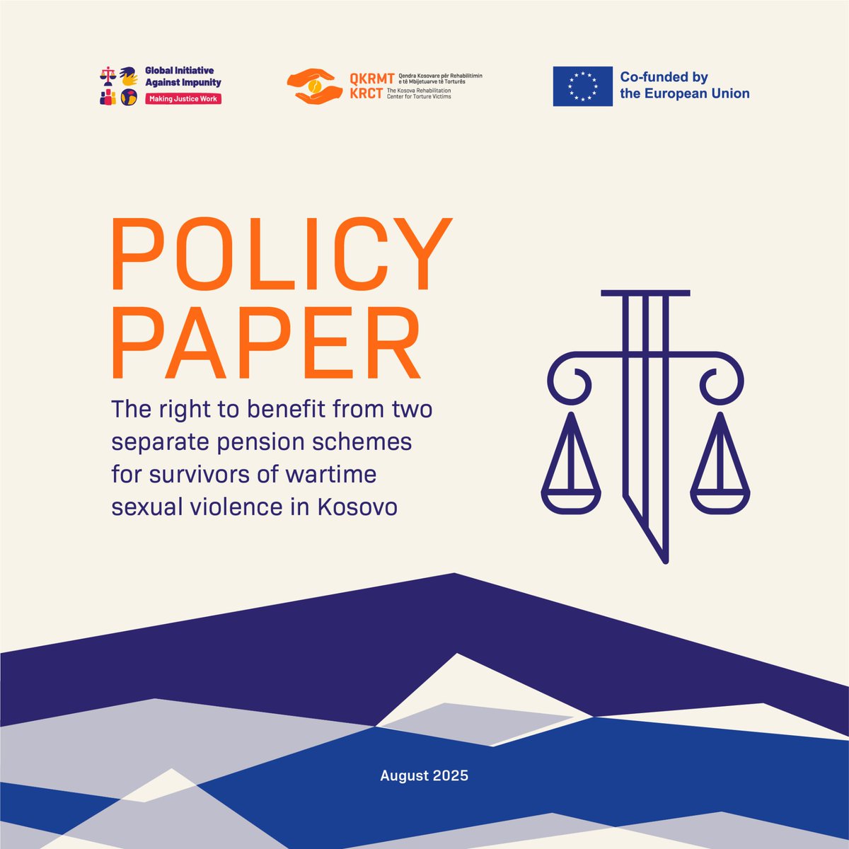 📢 New Policy Paper by KRCT:
Survivors of wartime sexual violence must not choose between dignity &amp; their right to a pension. They deserve full reparation &amp; equal treatment.

Read here 👉  tinyurl.com/3t3nwby6

#MakingJusticeWork