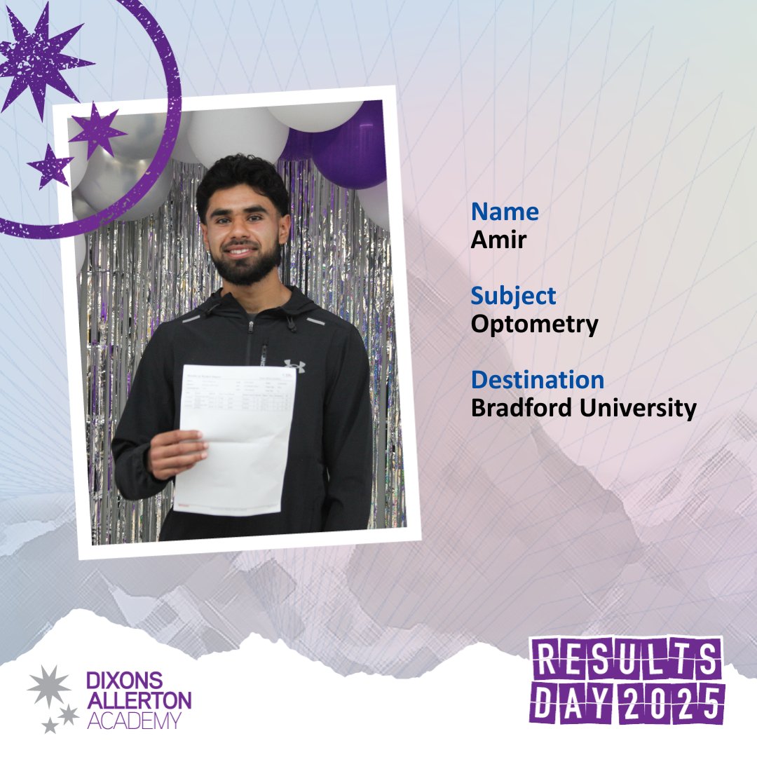 Dixons Academies Trust (@dixonsacademies) on Twitter photo You could have A level results like these! Our sixth form <a href="/dixonsaa/">Dixons Allerton Academy</a> has place on some of our highly regarded courses:
🩺Double health and social care
🧪Double applied science
🥎Double or single sport
🕵️Criminology
🌎Sociology
🧠Psychology
(1/2)
#SixthForm #Education You could have A level results like these! Our sixth form <a href="/dixonsaa/">Dixons Allerton Academy</a> has place on some of our highly regarded courses:
🩺Double health and social care
🧪Double applied science
🥎Double or single sport
🕵️Criminology
🌎Sociology
🧠Psychology
(1/2)
#SixthForm #Education