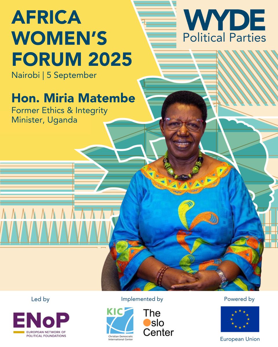 The Oslo Center (@oslocenter) on Twitter photo The Former Minister for Ethics & Integrity in #Uganda, <a href="/MiriaDr/">Hon. Miria Matembe</a>, will be presenting at the #AfricaWomenForum next week, sharing her experience as a lawyer, politician & gender equality advocate.
📺 Take part in the Forum next Friday, 5 September: oslocenter.no/event/africawo… The Former Minister for Ethics & Integrity in #Uganda, <a href="/MiriaDr/">Hon. Miria Matembe</a>, will be presenting at the #AfricaWomenForum next week, sharing her experience as a lawyer, politician & gender equality advocate.
📺 Take part in the Forum next Friday, 5 September: oslocenter.no/event/africawo…